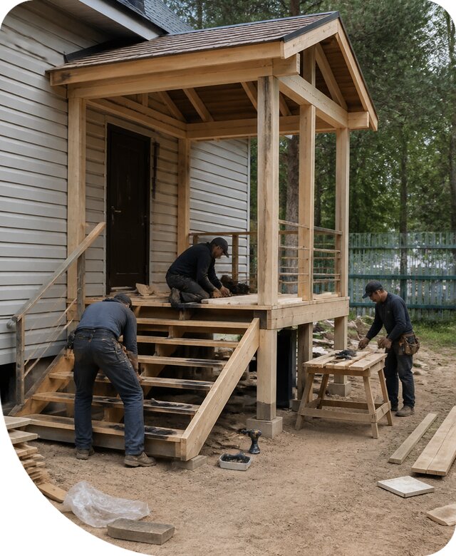 Пристройка крыльца к дому под ключ для частного дома в Оренбурге