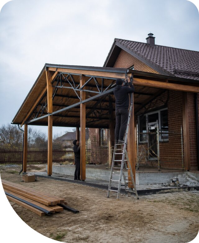 Пристройка навеса к дому и участку в Оренбурге под ключ